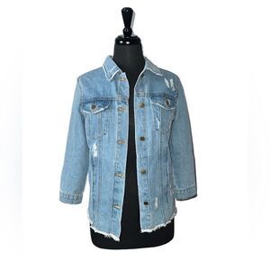 Hayden Girls Animal Print Jean Jacket